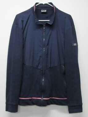 Emporio Armani EA7 Navy Blue Full Zip Track Jacket Logo Men's sz XL Mixed Media